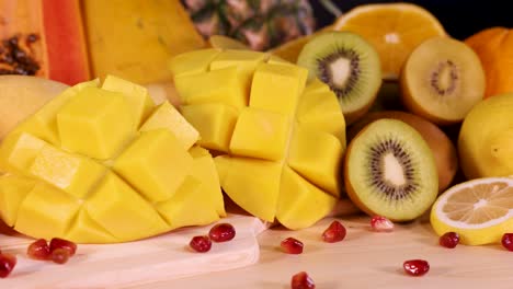 assortment of fresh tropical fruits