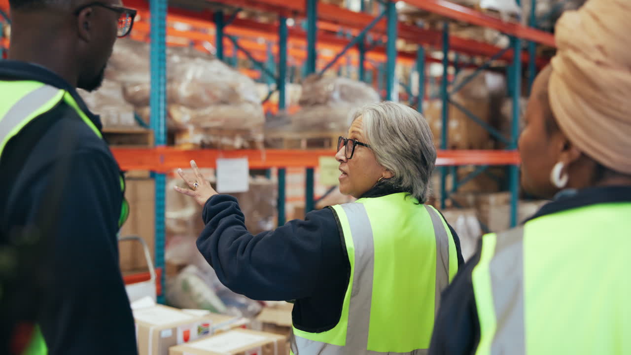 Warehouse Manager Leading a Team Meeting and Discussion