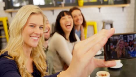 executives taking selfie with mobile phone 4k