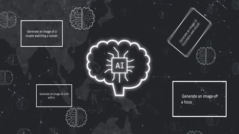 Animation-of-ai-data-processing-with-icons-and-world-map