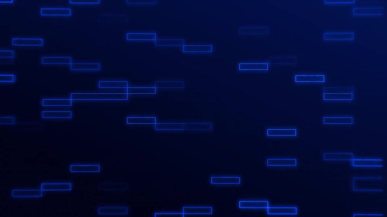 animación de formas azules que se mueven sobre un fondo negro