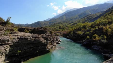 Tracking-shot-through-canyon-in-Albania