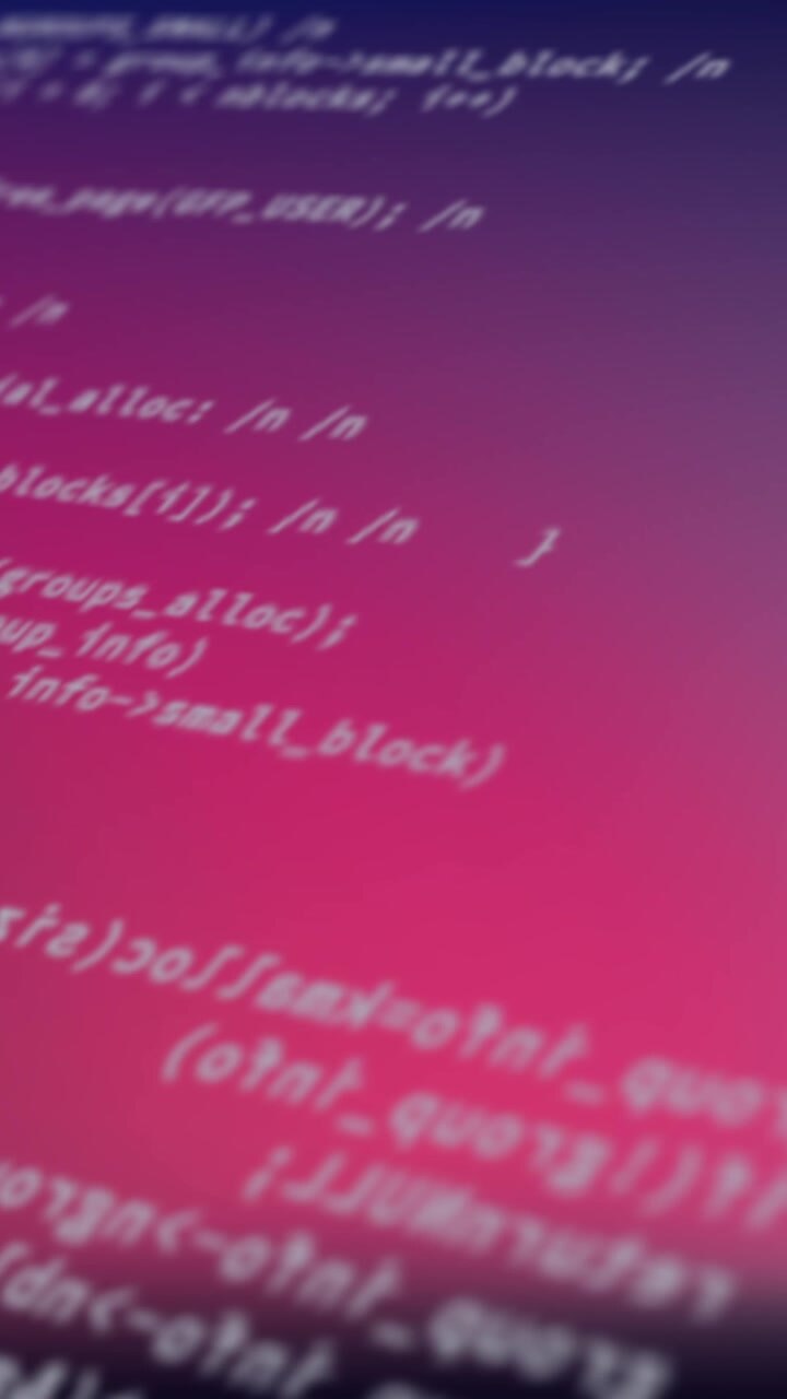 Digital animasjon av digital databehandling mot en blå og rosa gradientbakgrunn