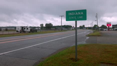 indiana state line sign with stable video