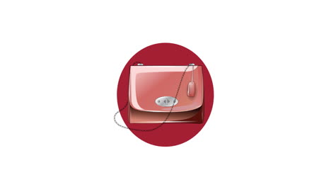 animation of red hand bag on white backgroud