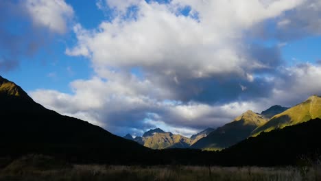 timelapse of clouds over remote mountains of new zealand