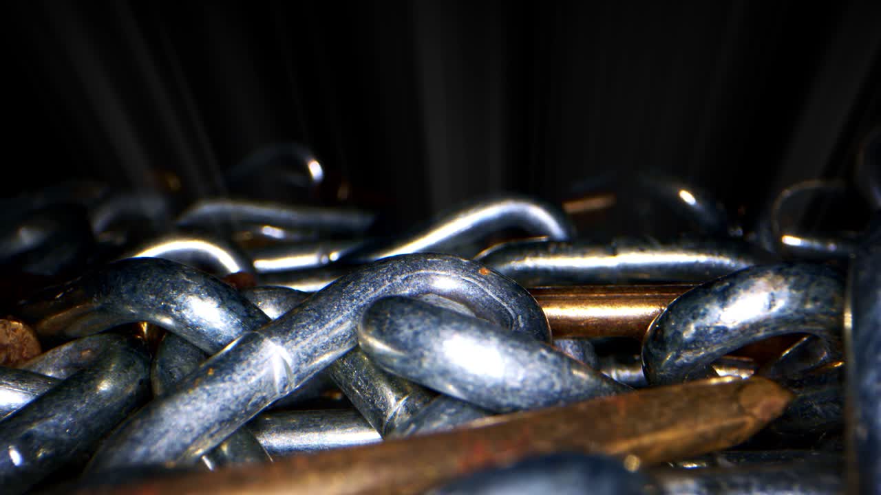 금속 사슬 가까이에서