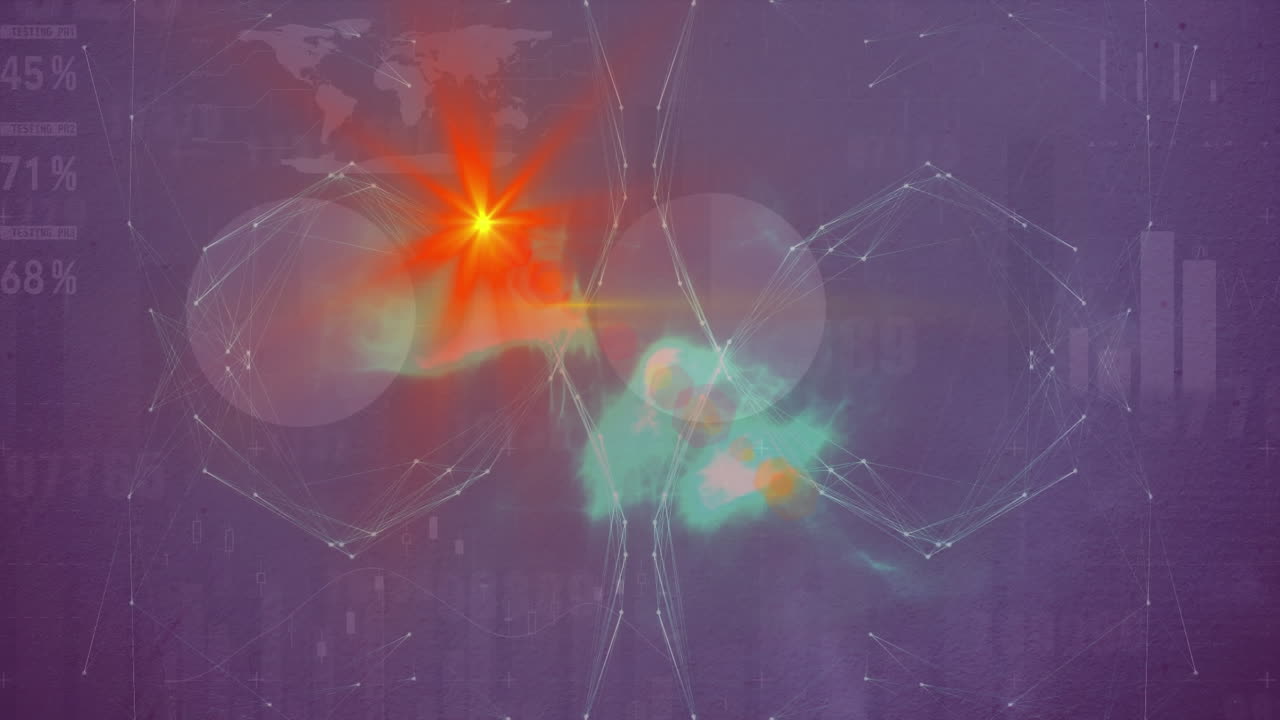 animación de copos de nieve que caen sobre una cadena de adn giratoria