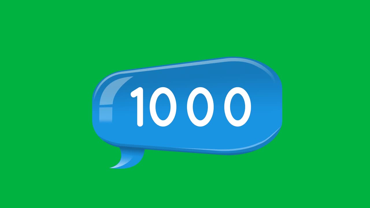 Blue chat box with numbers 4k