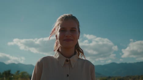 woman in a field