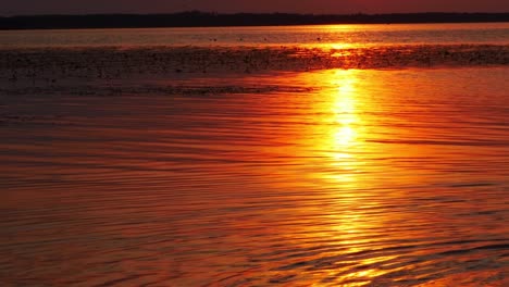 Red-sunset-by-the-lake