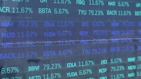 Animación-Del-Procesamiento-De-Datos-Del-Mercado-De-Valores-Sobre-Fondo-Azul