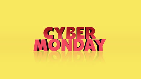Cartoon-Cyber-Monday-text-on-clean-yellow-gradient