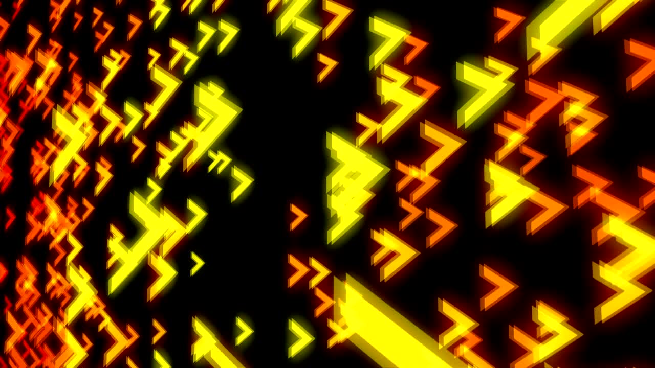 flechas abstractas de colores en fondo negro. telón de fondo digital