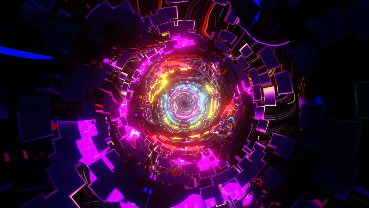 la iridescencia de los colores del túnel de bucle vj