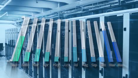 procesamiento de datos estadísticos contra la sala de servidores de computadoras