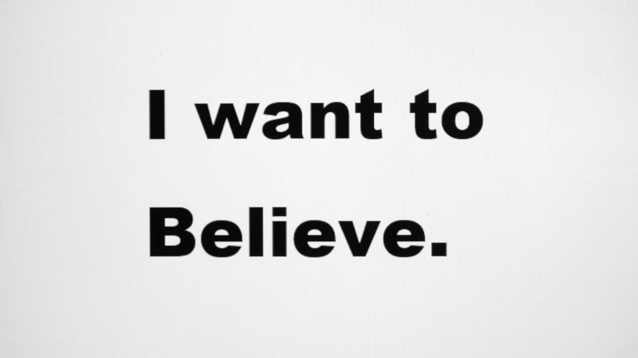 컴퓨터 화면에서 믿고 싶은 단어를 입력합니다. lcd 매트릭스의 눈에 보이는 질감으로 촬영된 거시적인 세부 사항입니다.