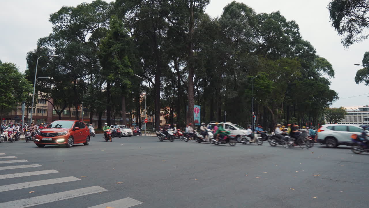 Busy Intersection in Ho Chi Minh City