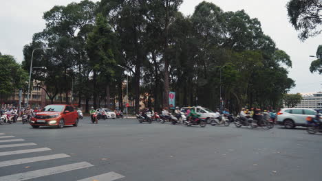 busy intersection in ho chi minh city