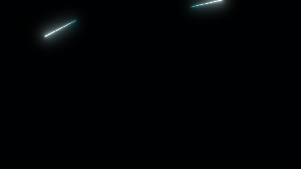 Laser blu e rossi che sparano su sfondo nero. Colpi blaster in stile fantascientifico da comporre per VFX. Animazione di energia luminosa