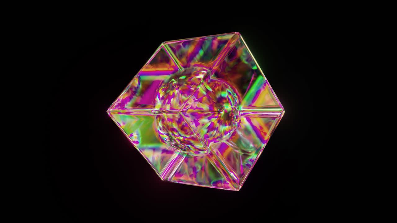 추상적인 iridescent 기하학적 결정