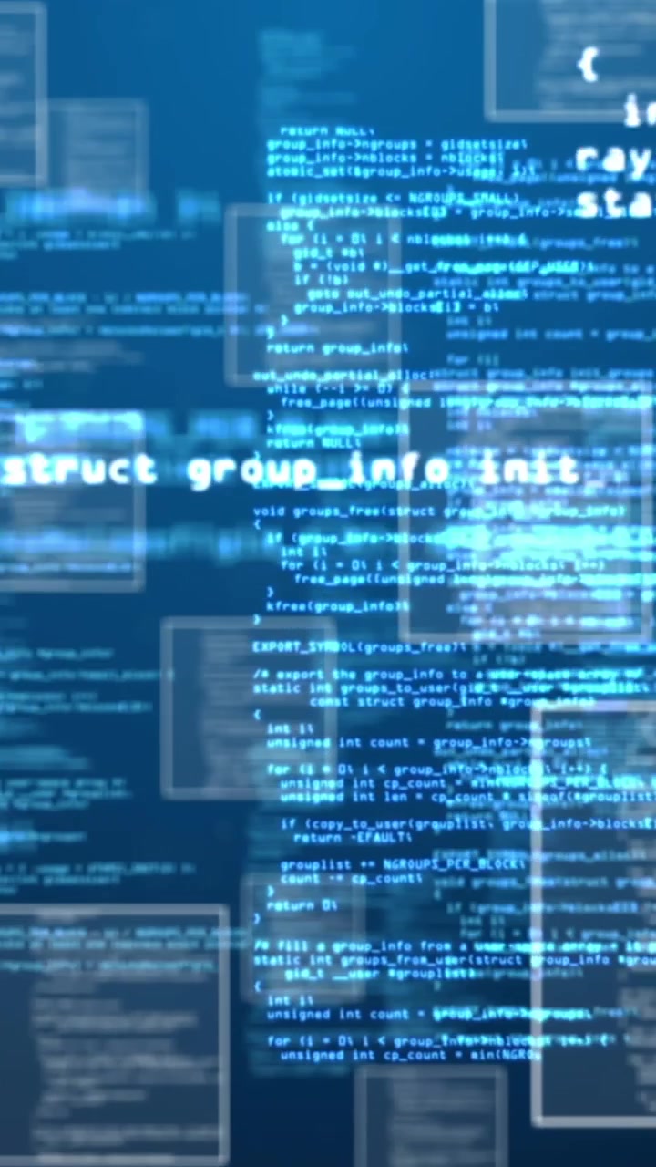 Animasjon av databehandling over svart bakgrunn
