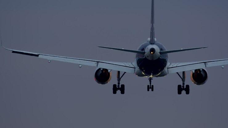 Airplane Landing at Night