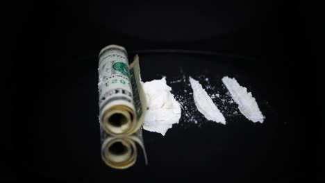 Cocaine-drug-money-product-industry-on-turntable