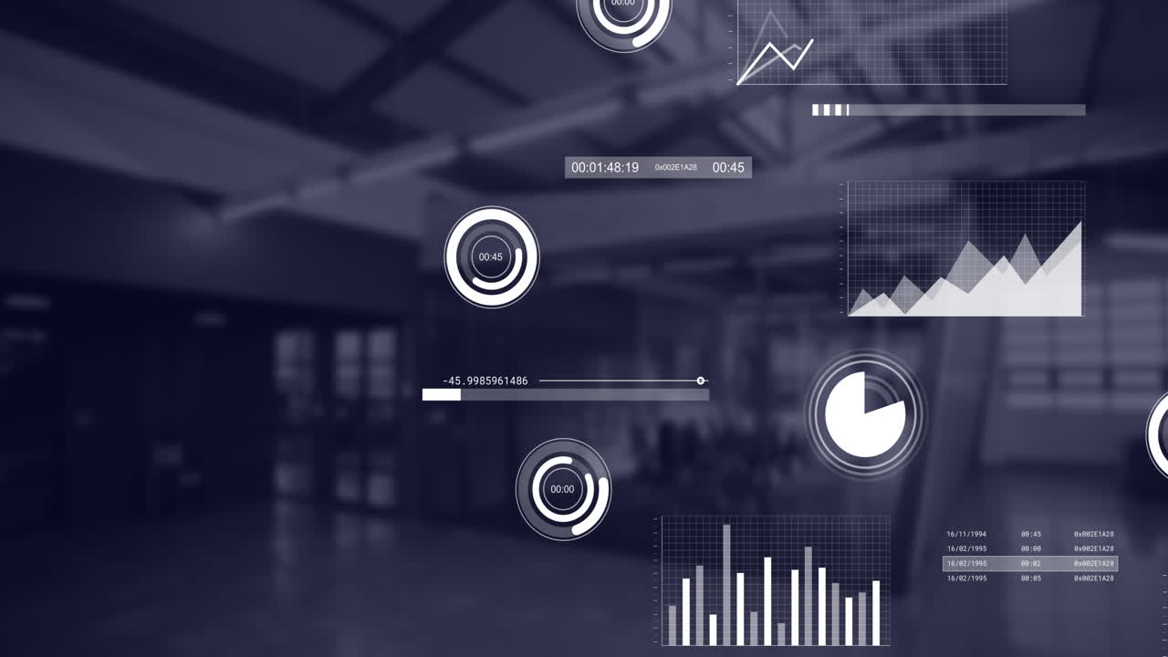 Animation of statistics and data processing over office