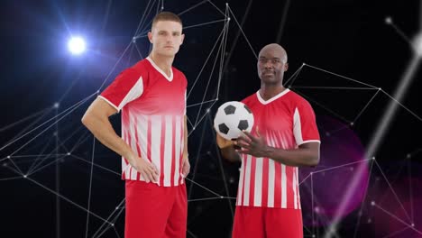 animación de la red de conexiones entre diversos jugadores de fútbol masculino