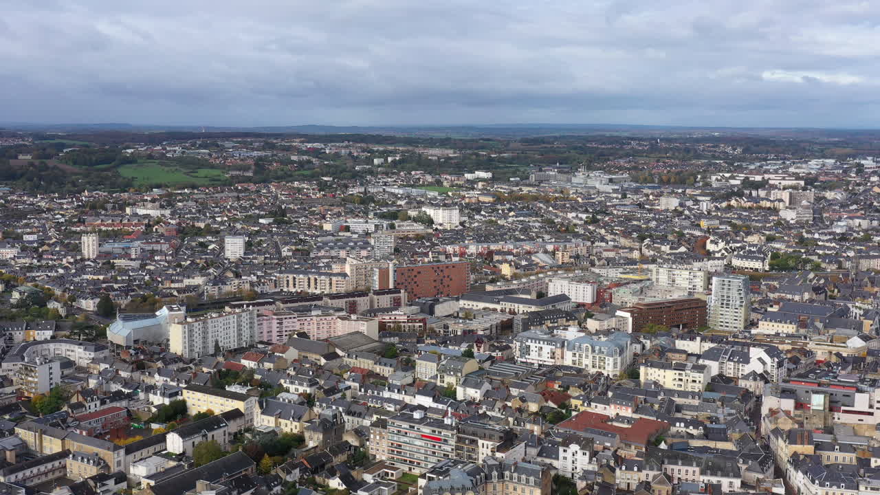 도시 공중 전망 르 만스 건물 노르드 가레 해방 이웃 프랑스