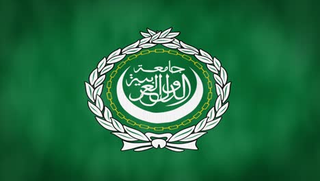 loop, real looking fabric texture and wavy arab league flag, 3d and 4k animation.