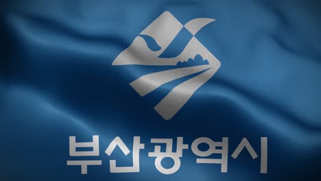 la bandera de busan, corea del sur, tiene un círculo de fondo de 4k.