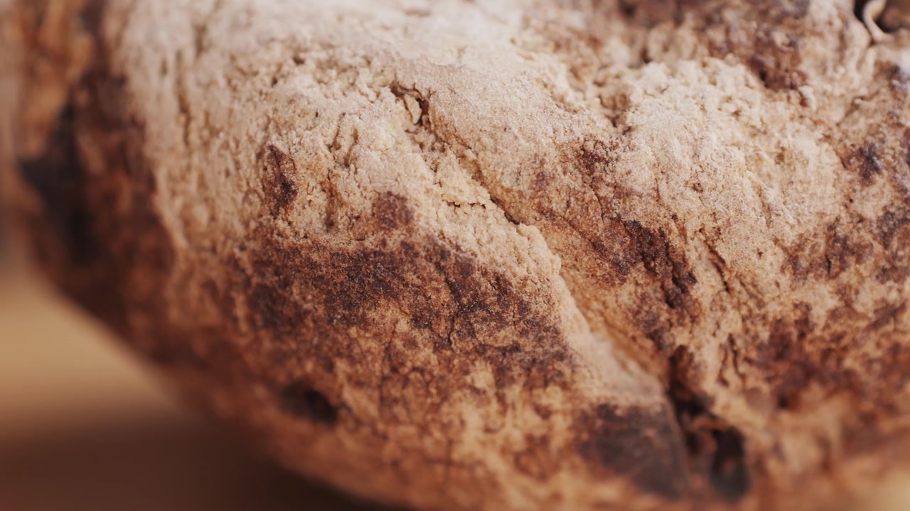Close-up of Rustic Bread Crust with Flour