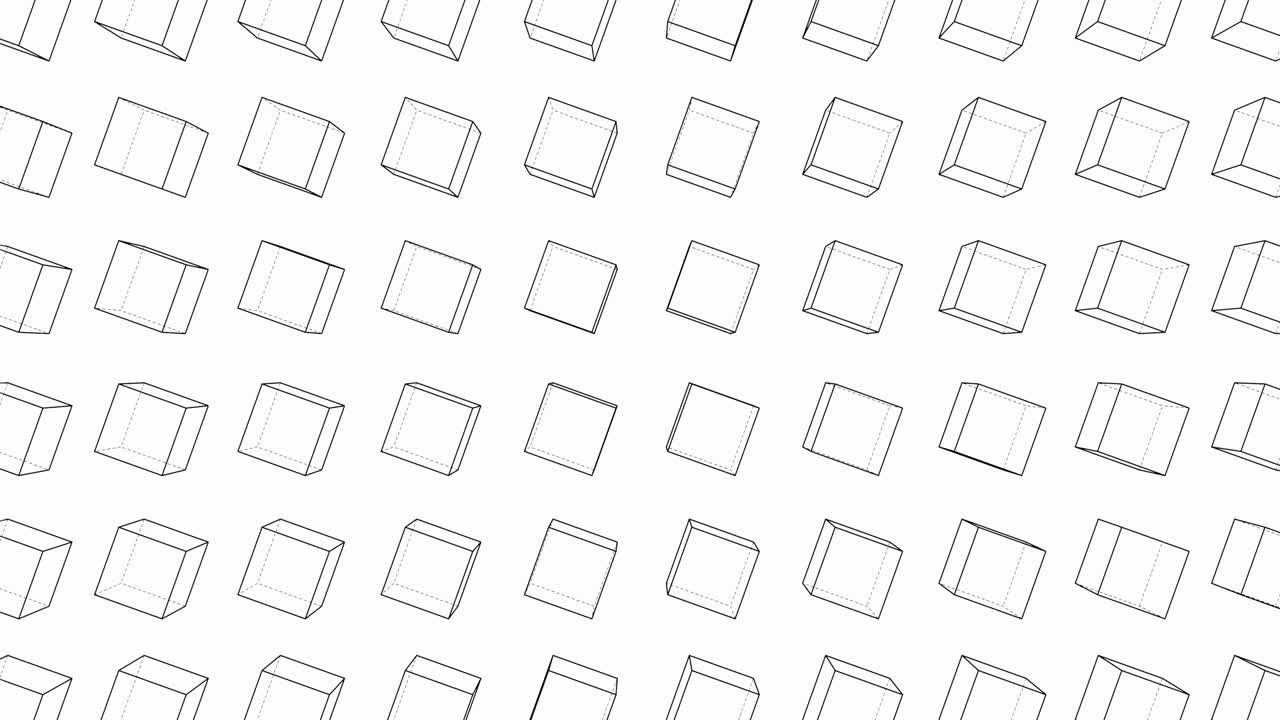 원활하게 루프 된 큐브 회전의 3d 애니메이션