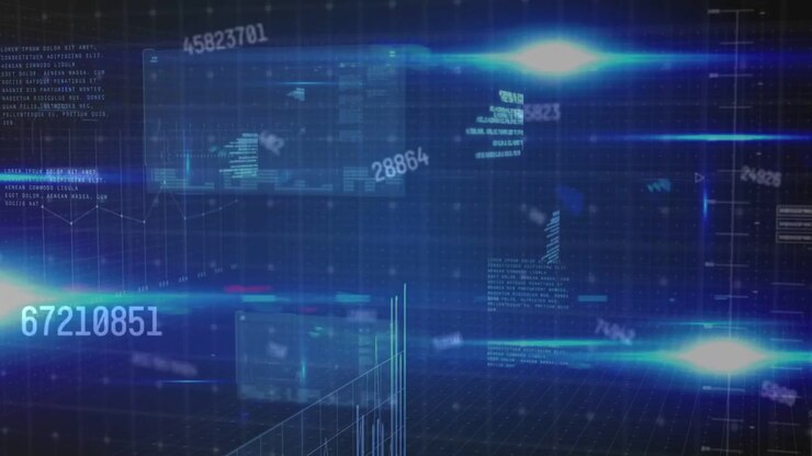 Light streaks sweeping HUD numbers shifting, scaling, bars rising, cam panning, showing metrics