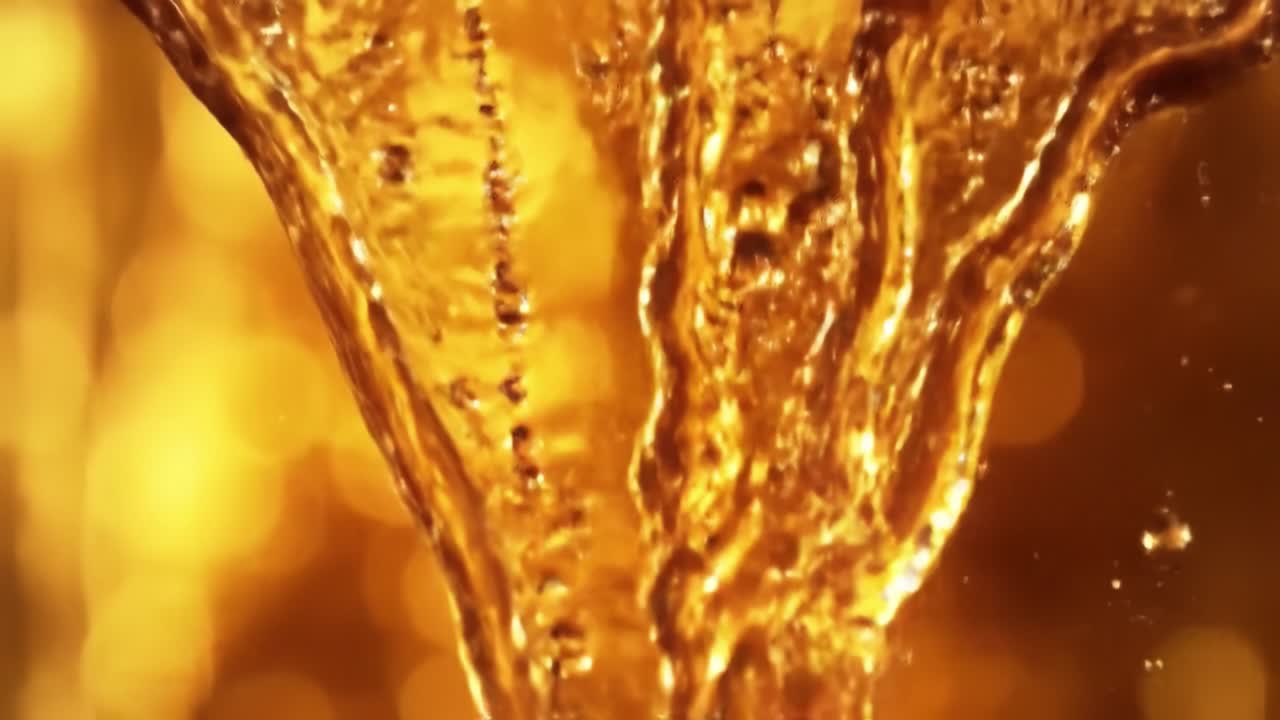 황금 액체 스플래시