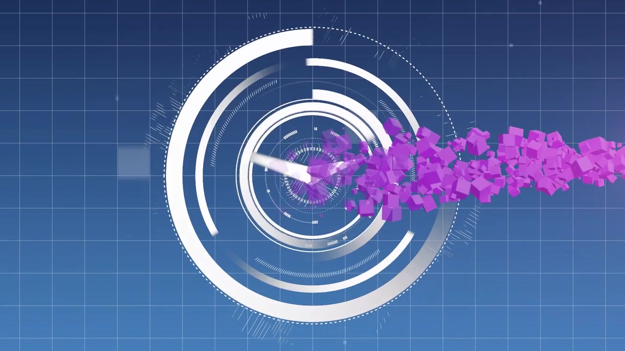 Animation of scope scanning on blue background