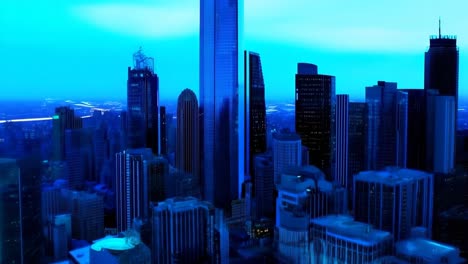 futuristic cityscape at dawn/dusk