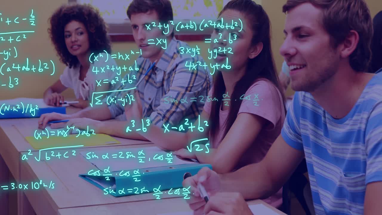 animación de ecuaciones y procesamiento de datos en diversos estudiantes