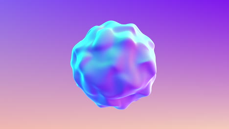 floating 3d sphere blue and purple, smooth surface