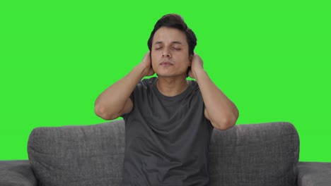 Sick-Indian-man-suffering-from-hair-loss-Green-screen