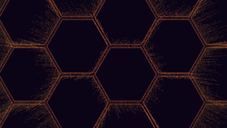 patrón de hexágonos de arco iris futurista con pequeños puntos de movimiento y líneas 1