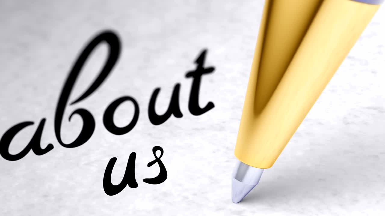 "about us" on the page. Looping footage has 4K resolution.