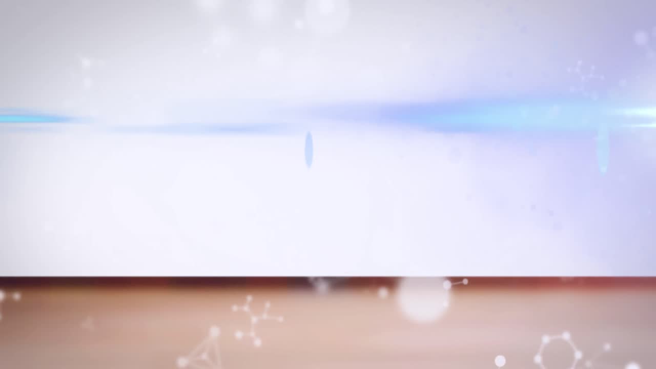 ⁇ 색 배경 위의 빛 반점과 분자의 애니메이션