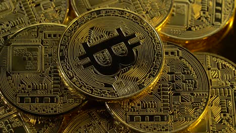 pile of bitcoin gold coins