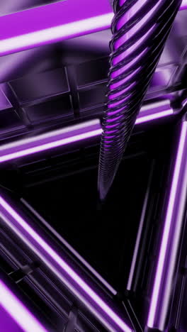 abstract purple neon triangle architecture