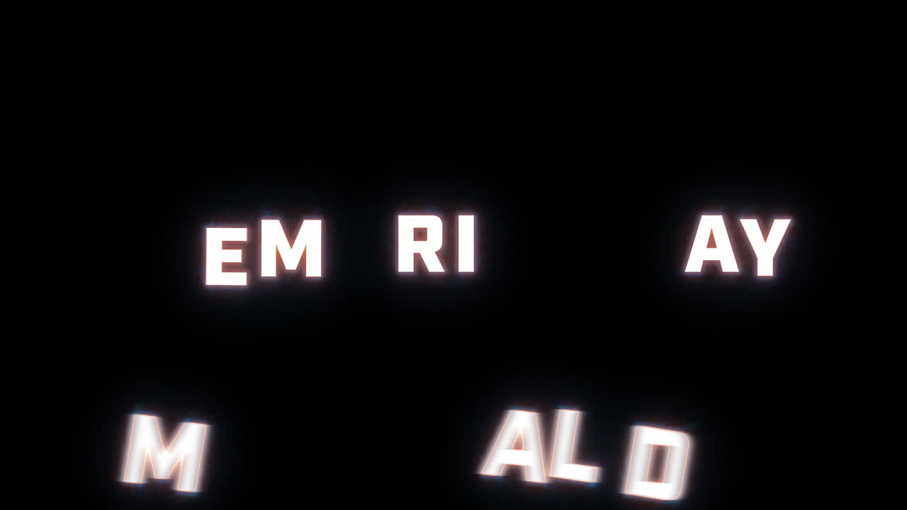 revelación de texto de 4k de la palabra "día conmemorativo" en un fondo negro