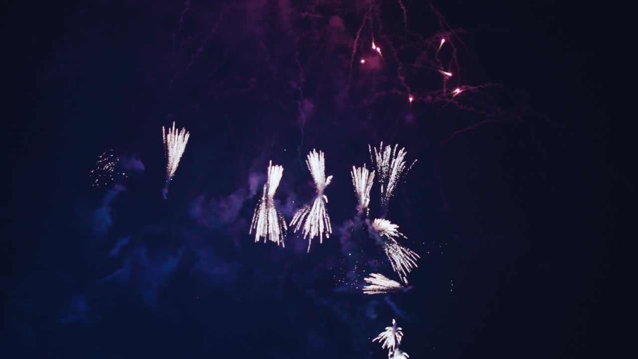 espectáculo de fuegos artificiales por la noche