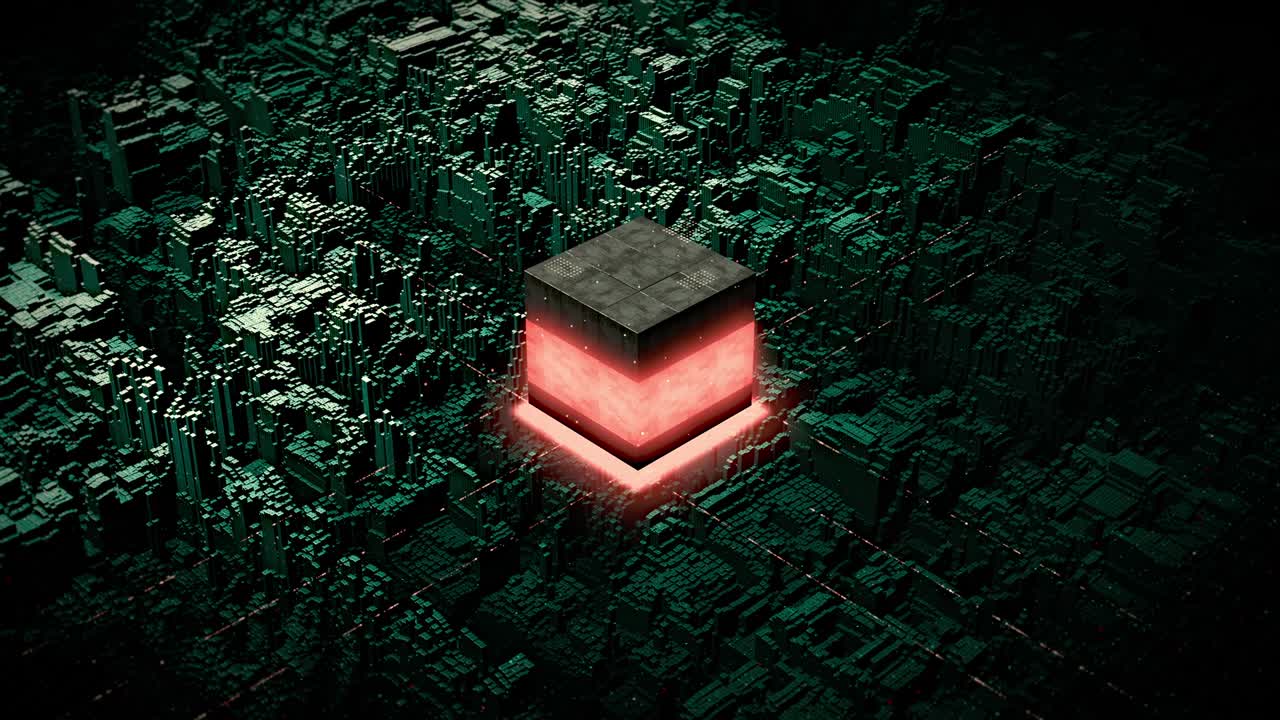 el sistema de computación cuántica de inteligencia artificial futurista se activa.